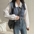 thumbnail image 5 of WXLWZYWL Womens Fake Two Piece T-Shirt Splicing Long Sleeved Sweatshirt Loose Thread Versatile Top, 5 of 6