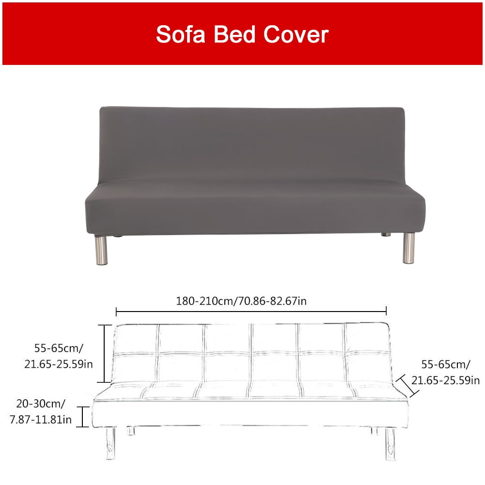 SHANNA Futon Slipcover Armless Sofa Covers Stretch Sofa Bed Slipcover Protector Elastic (Brown)