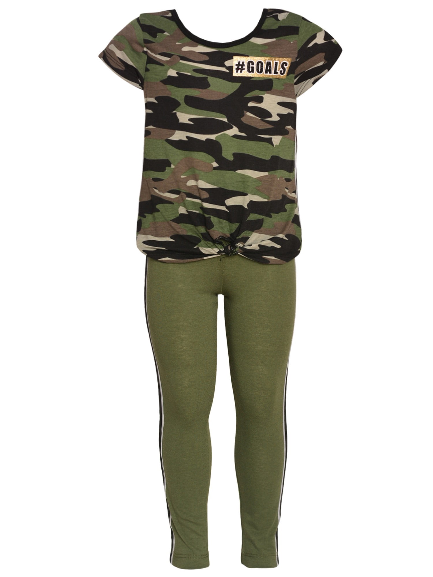 Camo Print T-Shirt 2 Pc Leggings Outfit 
