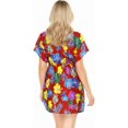 thumbnail image 2 of HAPPY BAY Women's Beachwear Summer Swim Beach Cover ups for Swimwear Women Mini Tropical Dress Swimsuit Coverups V Neck Tops for Women XL-XXL Currant, Floral, 2 of 4