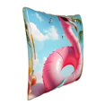 thumbnail image 2 of Fotbe Tropical Flamingo Pool Float Pattern Velvet Decorative Throw Pillow Covers with Elegant Piping, Soft Plush Cushion Cover for Sofa, Bed, Car, Office-16"x16", 2 of 8