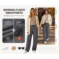 thumbnail image 2 of TEMOFON Fleece Lined Cargo Sweatpants for Women High Waist Drawstring Wide Leg Straight Leg Thermal Joggers Loose Warm Athletic Lounge Pants with Side Cargo Pockets, 2 of 8