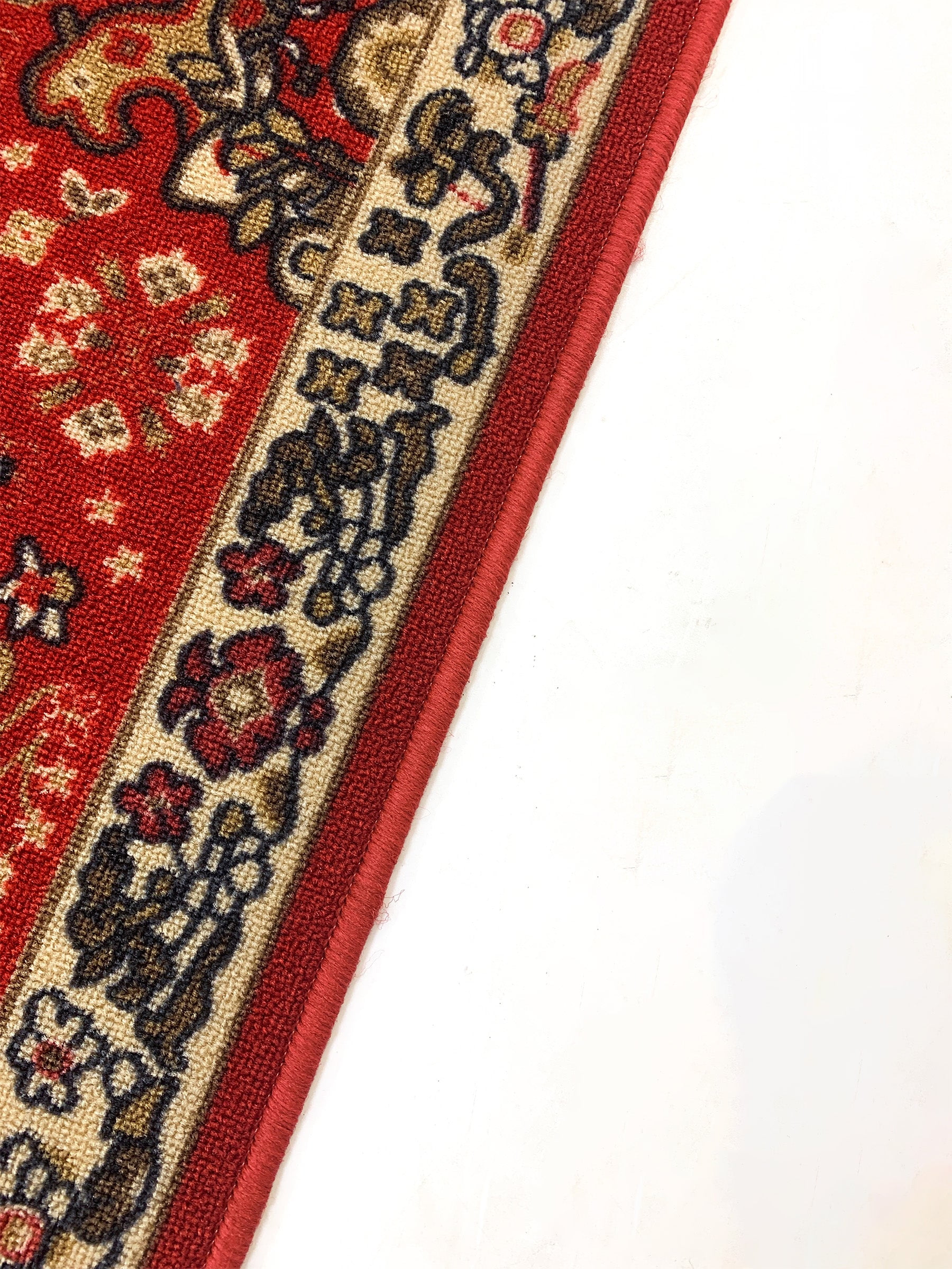 Extra-Long Low Pile Runner Rug Skid Resistant Backing Rug Runner Orient and Floral Red Cut to Size Roll Runner Rugs - 23 Feet x 26 Inch