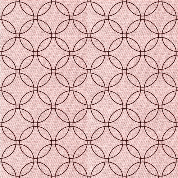 Ahgly Company Machine Washable Indoor Square Transitional Pink Bubble Gum Pink Area Rugs, 4' Square