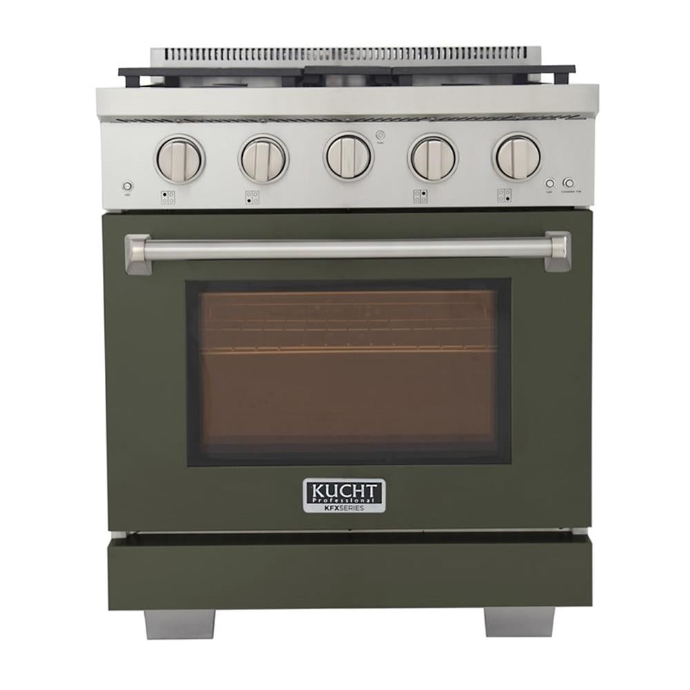 Pemberly Row 30" Propane Gas Rang in Olive Green with True Simmer Burners