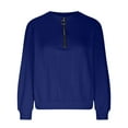 thumbnail image 3 of Ichuanyi Fall Tops for Women Women's Casual Long Sleeve Shirts Zip Fashion Tunic V-Neck Rollable Blouse Tops, 3 of 5
