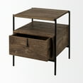 thumbnail image 5 of Mercana Glenn I Square Dark Brown Wood And Iron Black Frame Side Table 69015, 5 of 7