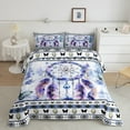 thumbnail image 2 of Boho Dreamcatcher King Comforter Set Navy Blue Oil Painting Bedding Set King,Ombre Gradient Art Bedding Comforter Sets Bohemian Aztec Duvet Set,Butterfly Quilted Comforter, 2 of 7