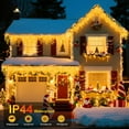 thumbnail image 4 of XURISEN Icicle Christmas Lights Outdoor 480 LED 50ft 90 Drops with 8 Modes Fairy Lights,Plug in Waterproof Timer Memory Function for Christmas Holiday Wedding Party Decorations(Warm White), 4 of 8