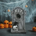 thumbnail image 6 of Halloween Skull and Tombstone Figurine, Spooky Resin Decoration for Haunted House Tabletop Display, Creepy Holiday Decor and Party Ornament for Halloween Enthusiasts, 6 of 6