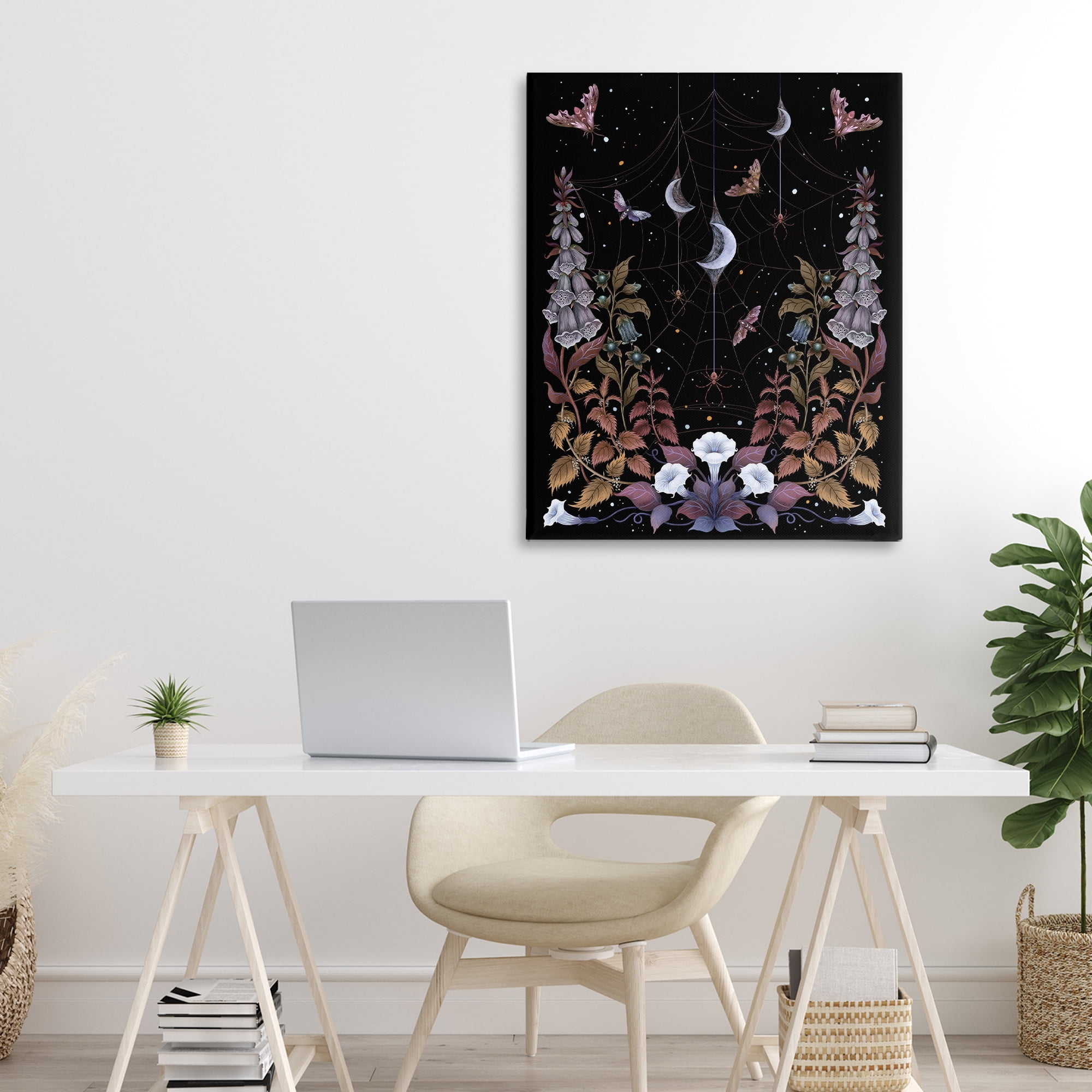 Stupell Industries Witch Garden with Spider Webs Canvas Wall Art, design by Episodic Drawings