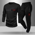 thumbnail image 3 of Men's 2-Piece Sport Tracksuit - Round Neck Long Sleeve Top & Drawstring Ankle Pants Loose Fit Casual Sports Set with Pockets Daily Outfit, 3 of 3