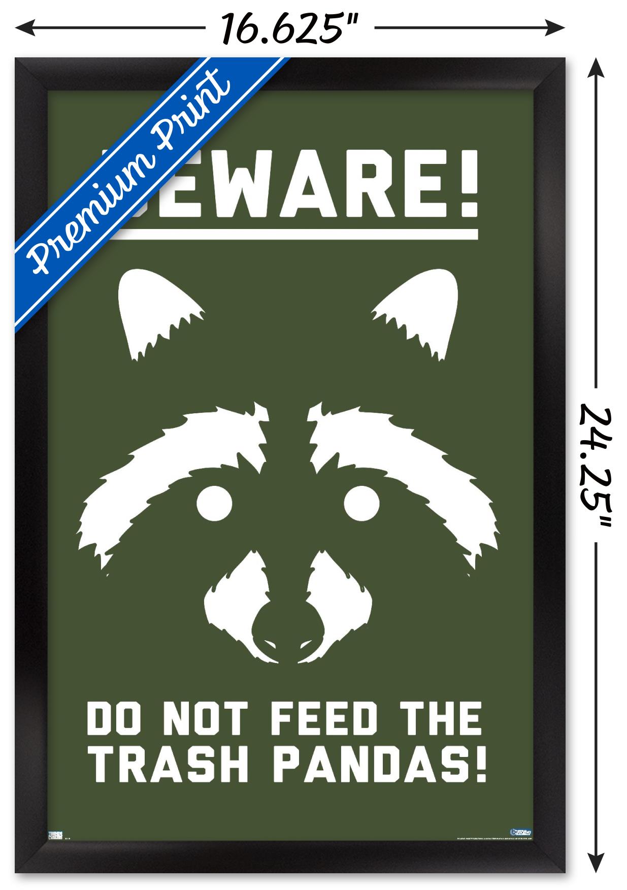 Lunch Hour Productions - Trash Panda Wall Poster, 14.725" x 22.375" Framed