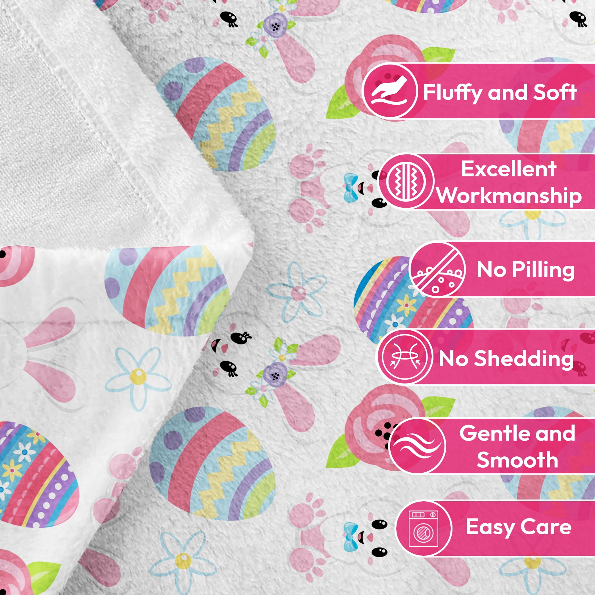 Easter Throw Blanket, Warm Fleece Flannel Bed Blanket, Lightweight Easter Blanket for Sofa Bed Couch 40"x50"