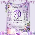 thumbnail image 2 of Happy 70th Birthday Gifts for Women Blanket 50"x60", 70th Birthday Decorations for Women, Women 70th Birthday Gift Ideas, Gifts for 70th Birthday Female, Best 1954 Birthday Gifts for 70 Year Old Women, 2 of 6