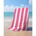 thumbnail image 4 of Pink Striped Beach Towels Oversized Super Absorbent, Modern Simple Monochrome Geometric White Lightweight Bath Towel Quick Dry Sets For Bathroom/Pool/Rv Camping/Beach Play/Gym Room/Picnic 23"x47", 4 of 8