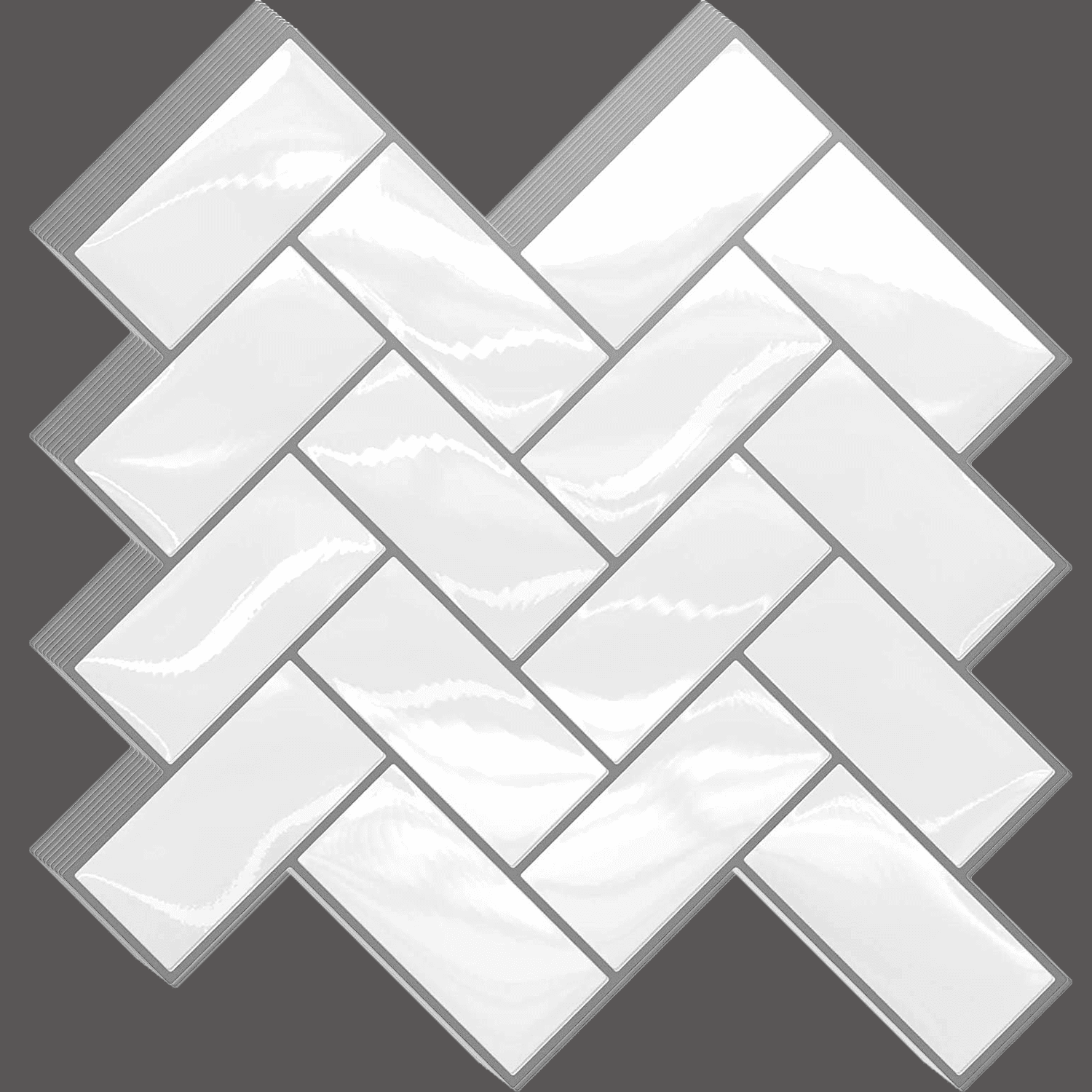 10Sheet Peel and Stick Tiles Backsplash, 12"x 12" Waterproof White