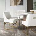thumbnail image 3 of SEYNAR Modern Velvet Dining Chairs Set of 2, Upholstered Kitchen Side Chairs Accent Chairs for Living Room with Metal Frame（Beige）, 3 of 6