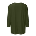 thumbnail image 3 of NAMTYQX Casual Tops for Women Casual Crewneck Cool 3/4 Sleeve Loose Fit Army Green Size M, 3 of 4