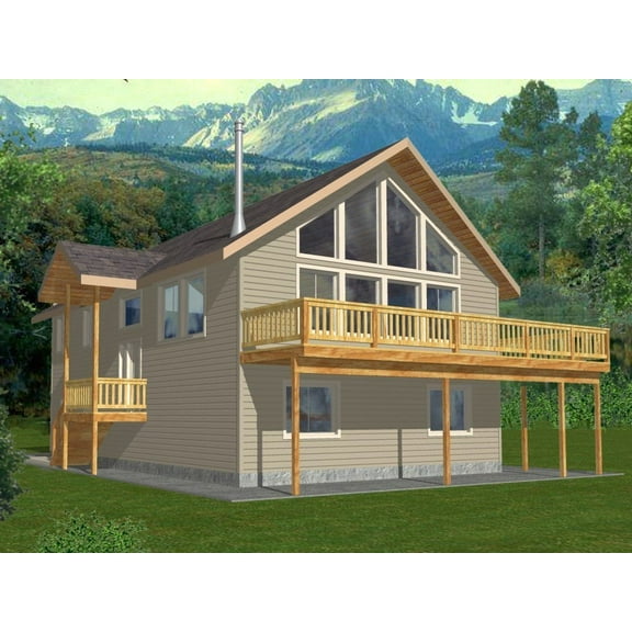 001-3156: Waterfront Vacation rental 3 Bed, 3 Bath Luxury Home Plan, 1811 Sq Ft: Full Blueprints with License to Build by Home Plan Marketplace - Lesuto