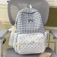 thumbnail image 4 of FYDUU Plaid Backpack for Girls School Bag Stylish Lace Checkered Backpack School Bookbag Casual Daypack Cute Bow Schoolbags, 4 of 4