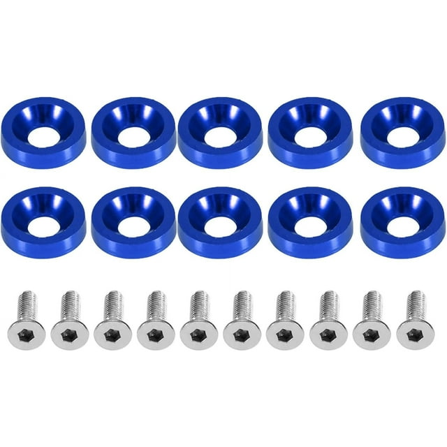 ZOUSSIQI License Plate Holder,Car Modification M6 Gasket Bolt License Plate Frame Decoration Screw(Blue) CA919-31006