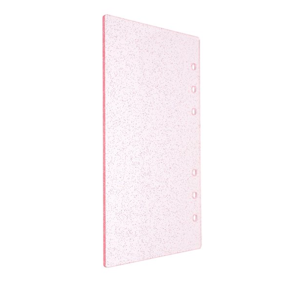 ADDHAT Semitransparent Pink Acrylic Binder Cover 6-Hole Decor Stylish