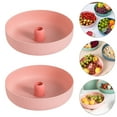 thumbnail image 1 of OUNONA 2pcs Modern Fruit Plate Pink PP Useful Food Plate for Hotel Use, 1 of 8
