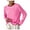 Hot Pink, variant on Lovskoo Sweaters for Women Comfortable Stripe Printed Long Sleeve Round Neck Sweater Top Black