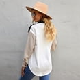 thumbnail image 6 of Zoeecloth Women Shirts Tops V Neck Long Sleeve Block Splicing Casual Shirts Loose Basic Tunic Shirts S-XXL, 6 of 9