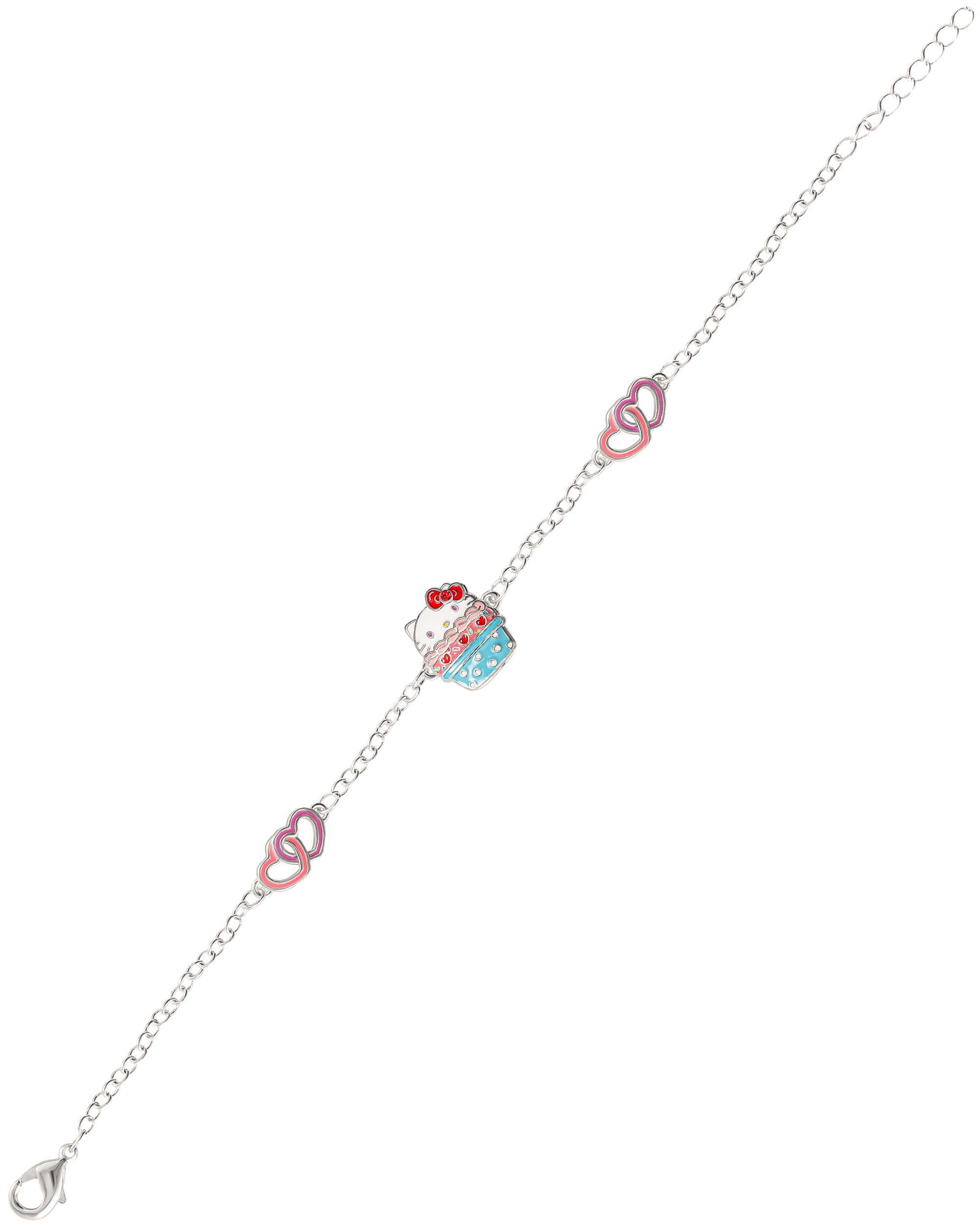 Sanrio Hello Kitty Silver Plated Cupcake Station Bracelet