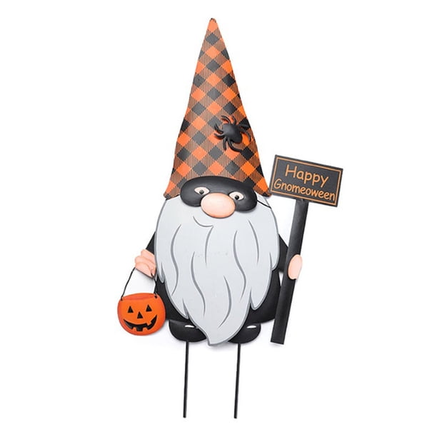 Jardín De Halloween, Carteles De Metal Encantadores Para El Suelo, Adorno De Gnomo Para Fiesta, Patio, Césped, Balcón, Decoraciones De Pie seitruly HA043840-04