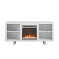 thumbnail image 3 of Walker Edison 58" Simple Modern Fireplace TV Console - White, 3 of 4