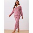 thumbnail image 2 of DARING DIVA Women's Fluffy Fleece Pullover Tops with Pants Plush Pajamas Sets Pink L, 2 of 6