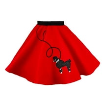 Hip Hop 50's Shop 1950s Girls Poodle Skirt Costume for Kids (Child Large Red)