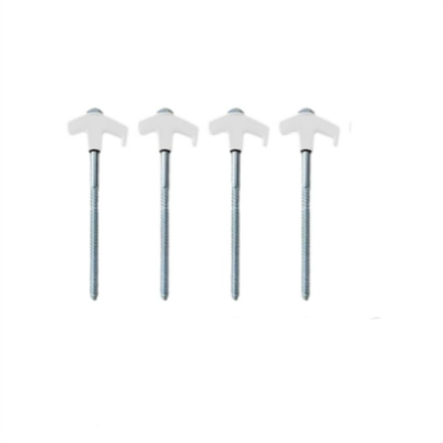 4 Pcs Piquets de Tente à Visser 8 Pouces Piquets de Sol en Métal Robuste Filetables pour Usage Extérieur 4 Pcs