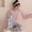 Pink, variant on Womens Pajamas Sets Casual Crewneck Plaid Pajama Tops Loose Fit 2 Piece Loungewear Wide Leg Pants With Pocket
