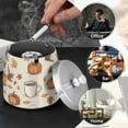 thumbnail image 4 of Yayeee Ashtray with Lid for Cigarette Smokeless Stainless Steel Home Ash Holder, Fall Pumpkin Pattern, 4 of 7