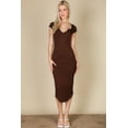 thumbnail image 4 of Bodycon Midi Dress with Split Neckline, 4 of 6