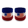 thumbnail image 2 of Couver Unisex Cotton Terry Wrist Sweatbands, 2-Pairs, USA Flag, 2.5-Inch, 2 of 7