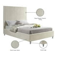 thumbnail image 2 of Meridian Furniture Candace Cream Velvet Full Bed, 2 of 8