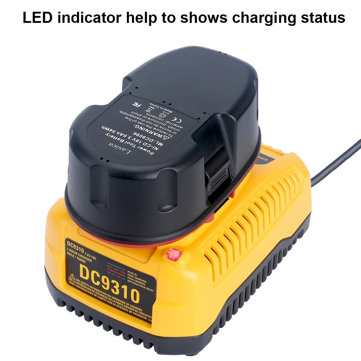 Dewalt DC9310 7.2V-18V NI-CD NI-MH Power Tool Charger for DC9096 DC9098 DC9099 DC9091 DC9071 DE9057 DW9096 DW9094 DW9072