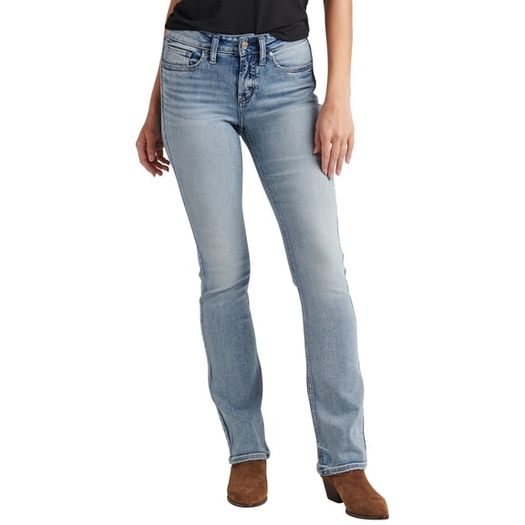 Silver Jeans Co. Women's Suki Mid Rise Slim Bootcut Jeans, Waist Sizes 24-36