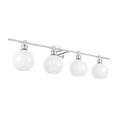 thumbnail image 4 of Collier 4 light Chrome and Frosted white glass Wall sconce, 4 of 15