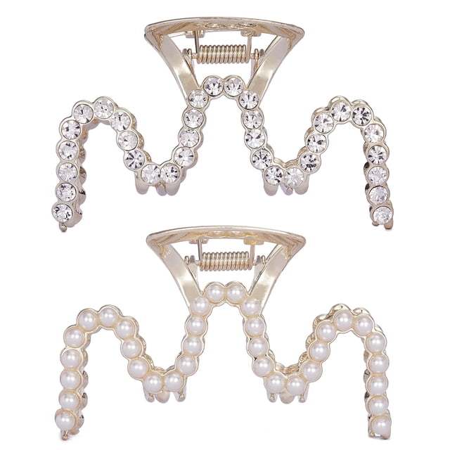 Pinzas para el pelo, pinzas para el pelo de celuloide con concha de tortuga recortadas, pinzas grandes para atrapar el pelo, pasadores, accesorios para la cabeza para mujeres y mujeres (paquete de 2)