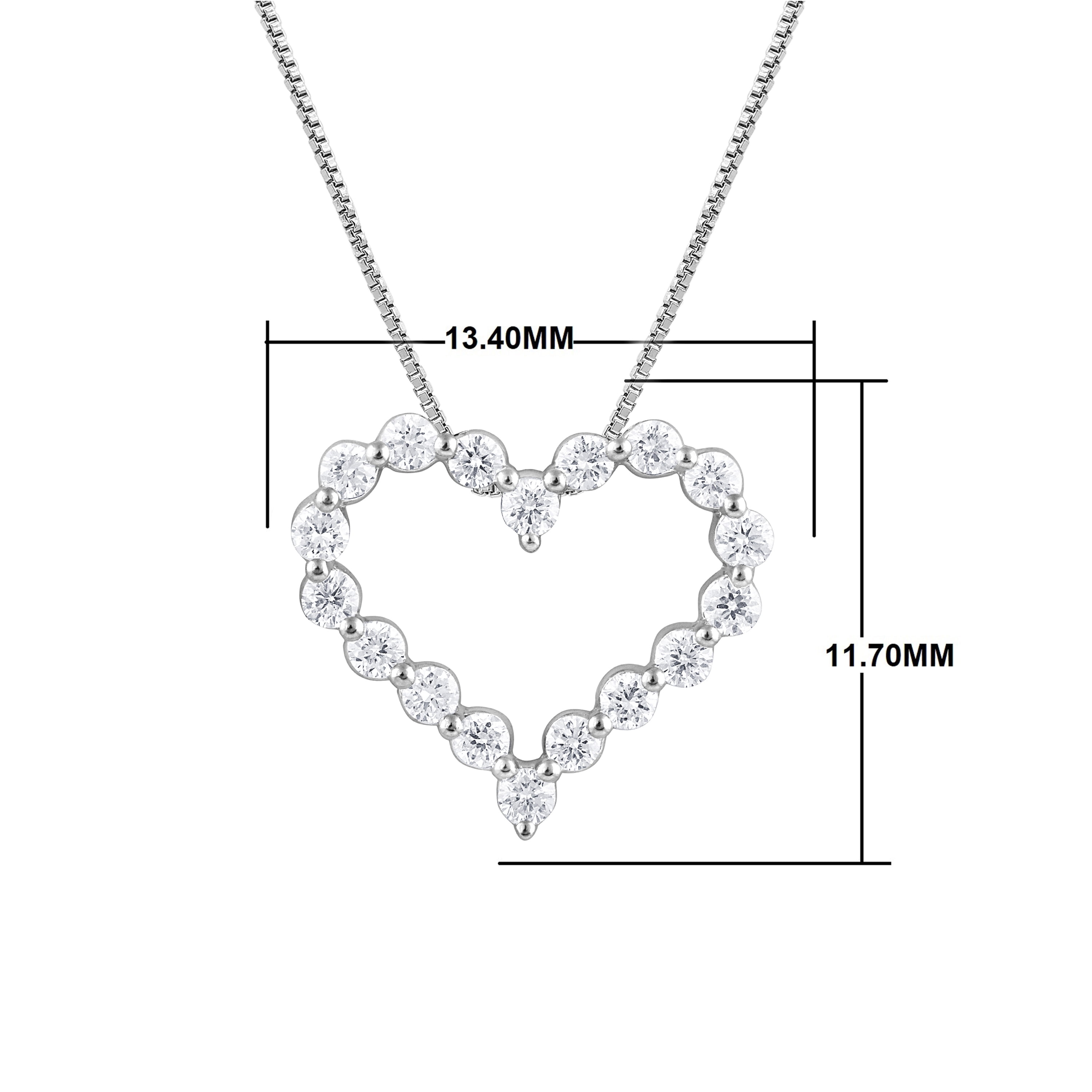 1/20 Carat T.W. Diamond Heart-Shape 10kt White Gold Necklace - Walmart.com