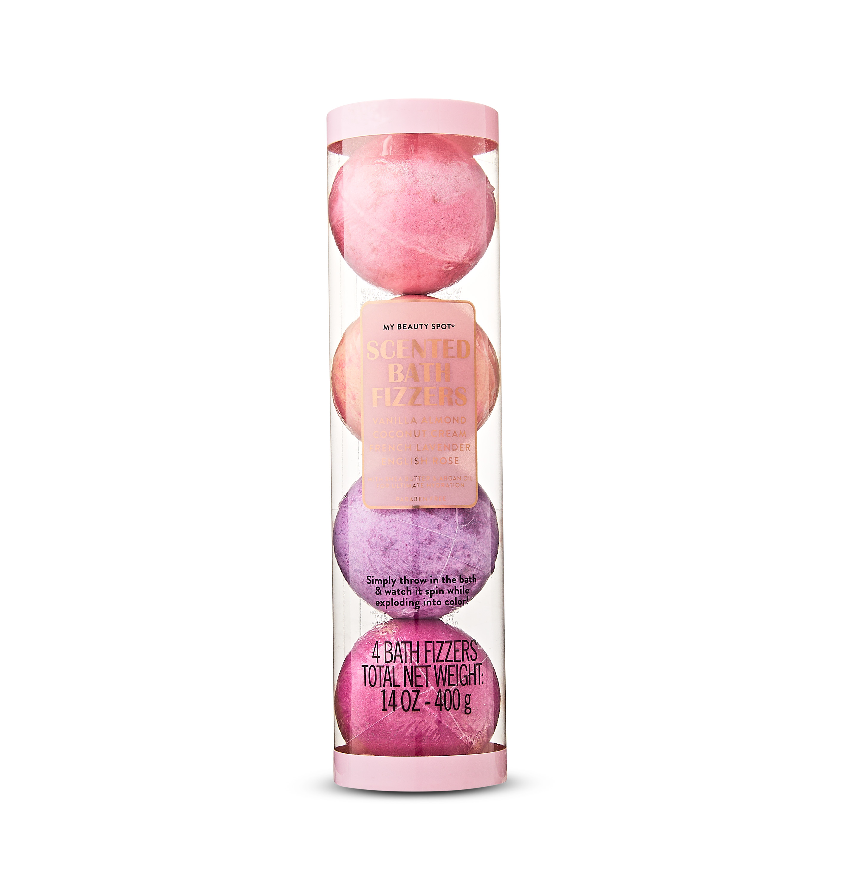 My Beauty Spot Rose Gold Scented Bath Fizzers, 4 Pieces