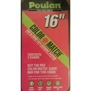 Poulan 16" Low Kickback Chisel Chainsaw Chain, 3/8 Pitch - 2 pack