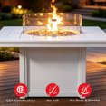 thumbnail image 4 of CostaElm 42'' Outdoor Fire Pit Table, 55,000 BTU Heat Output Gas Propane Fire Pit Table with Glass Wind Guards & Removable Cover Lid, White, 4 of 7