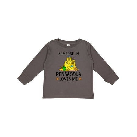 

Inktastic Someone In Pensacola Loves Me Beach Vacation Boys or Girls Long Sleeve Toddler T-Shirt
